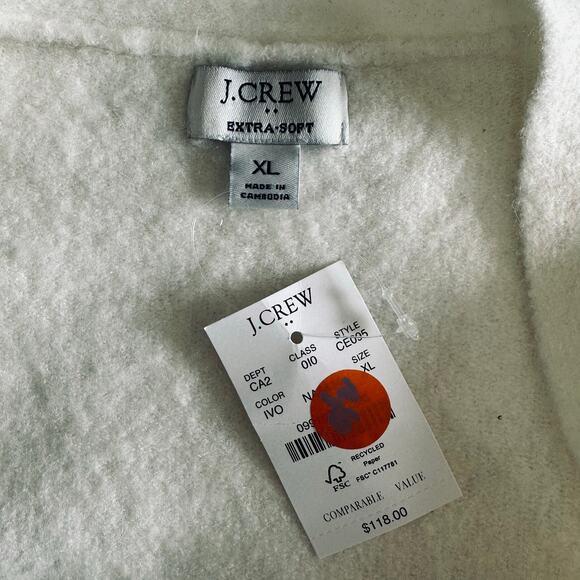 J.Crew Women’s Wrap Sweater Extra-Soft Wool Blend Ivory CE095 Size XL New - Picture 6 of 11